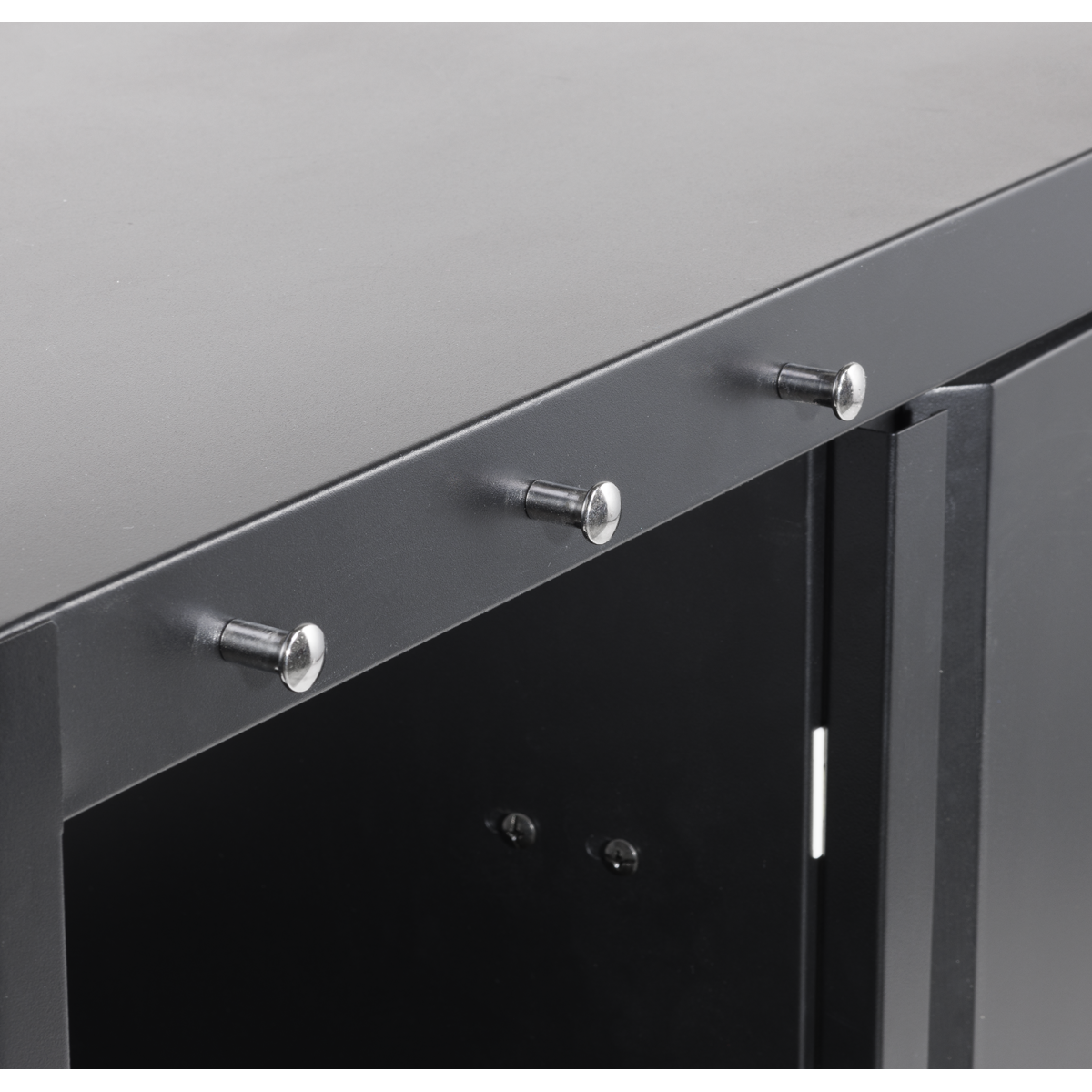BBQ/Plancha Trolley with Cupboard, Extension Table & Utensil Hooks - Black DG282