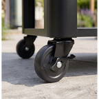 BBQ/Plancha Trolley with Cupboard, Extension Table & Utensil Hooks - Black DG282