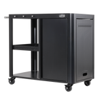 BBQ/Plancha Trolley with Cupboard, Extension Table & Utensil Hooks - Black DG282