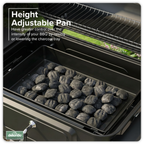 Charcoal Grill BBQ Smoker & Trolley with 2 Side Shelves - Black DG283