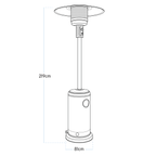 Dellonda Freestanding Outdoor Gas Patio Heater with Wheels 13kW - Stainless Steel DG2