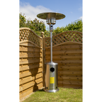 Dellonda Freestanding Outdoor Gas Patio Heater with Wheels 13kW - Stainless Steel DG2