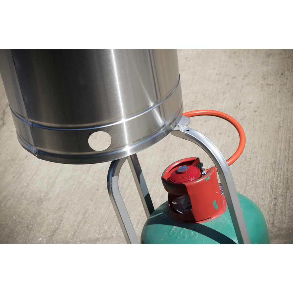 Dellonda Freestanding Outdoor Gas Patio Heater with Wheels 13kW - Stainless Steel DG2