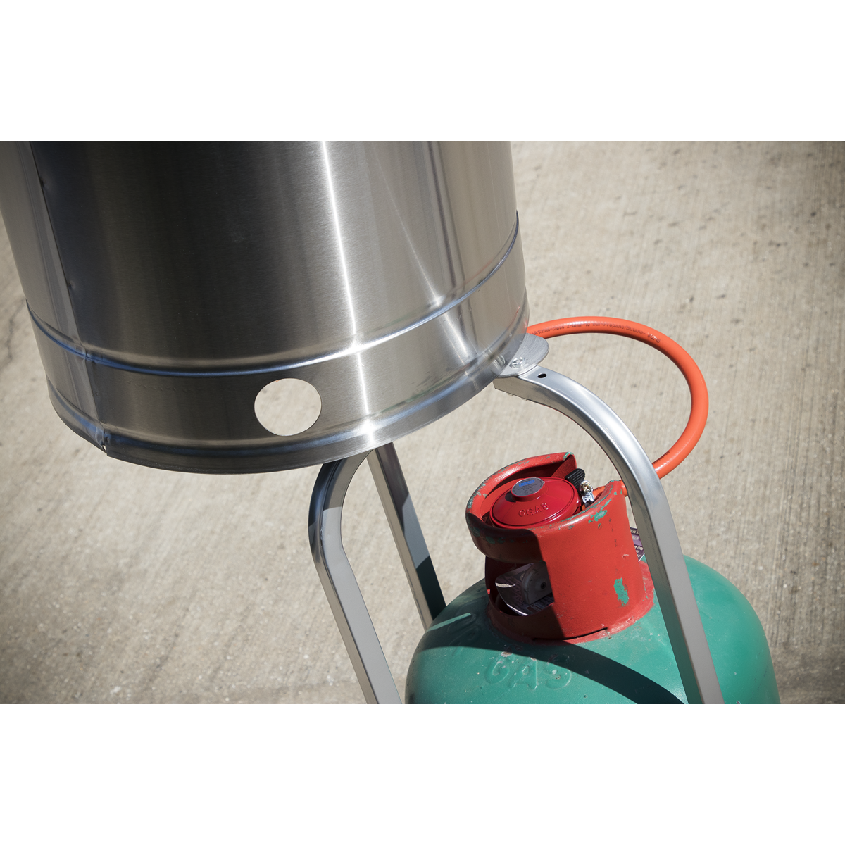 Dellonda Freestanding Outdoor Gas Patio Heater with Wheels 13kW - Stainless Steel DG2