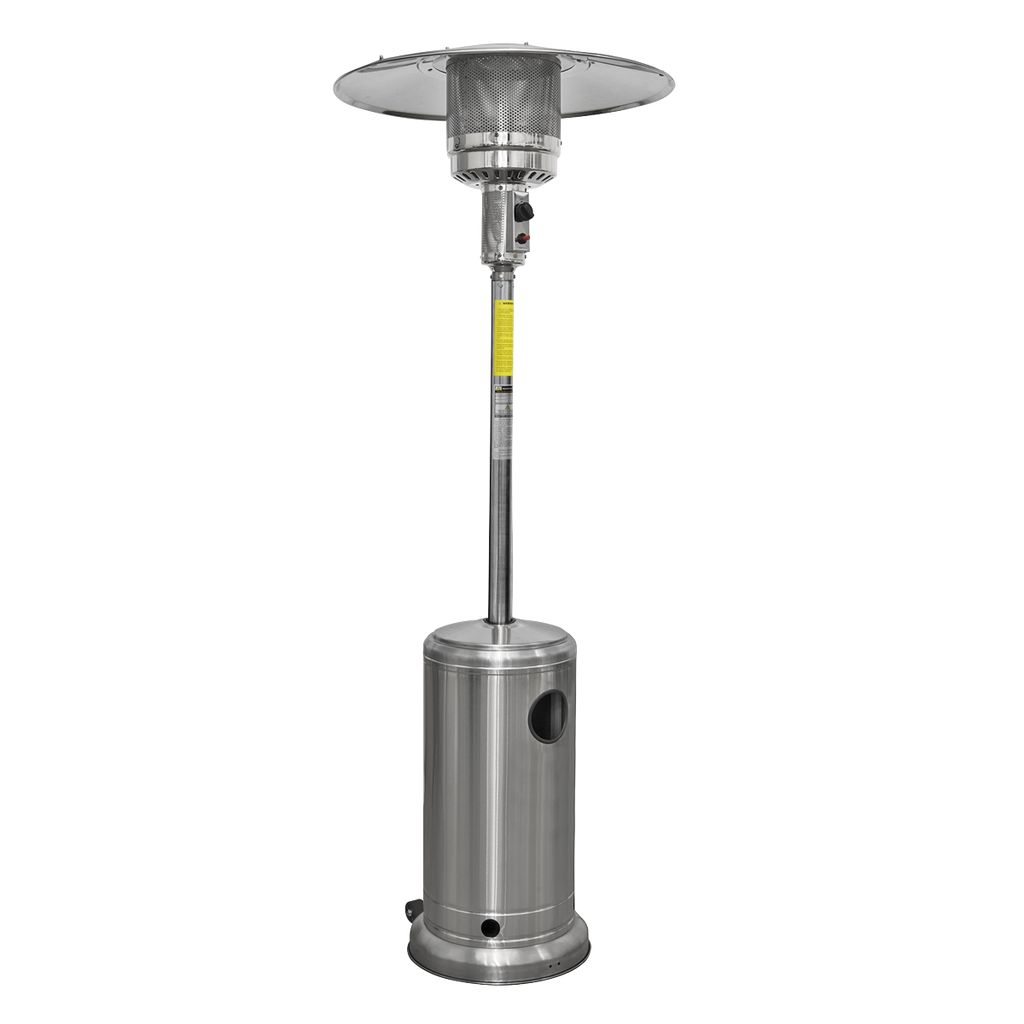 Dellonda Freestanding Outdoor Gas Patio Heater with Wheels 13kW - Stainless Steel DG2