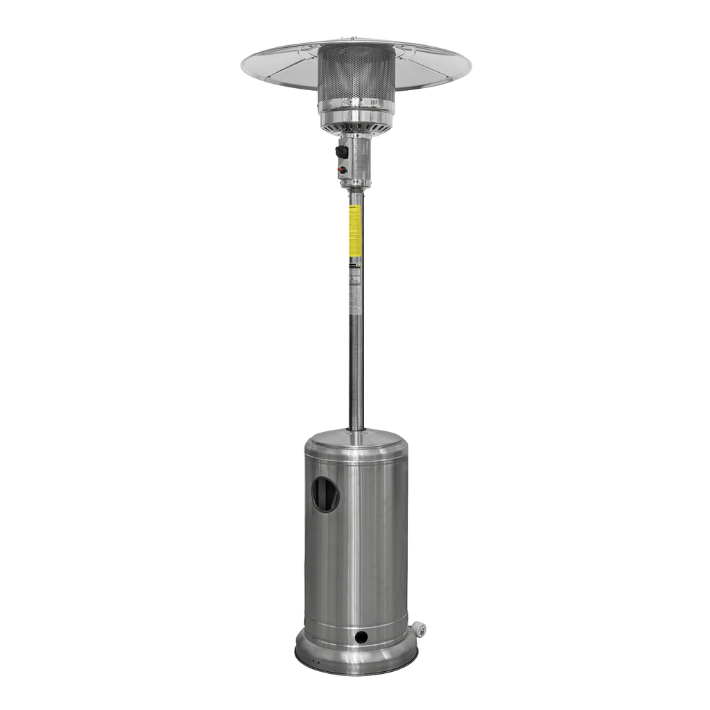 Dellonda Freestanding Outdoor Gas Patio Heater with Wheels 13kW - Stainless Steel DG2