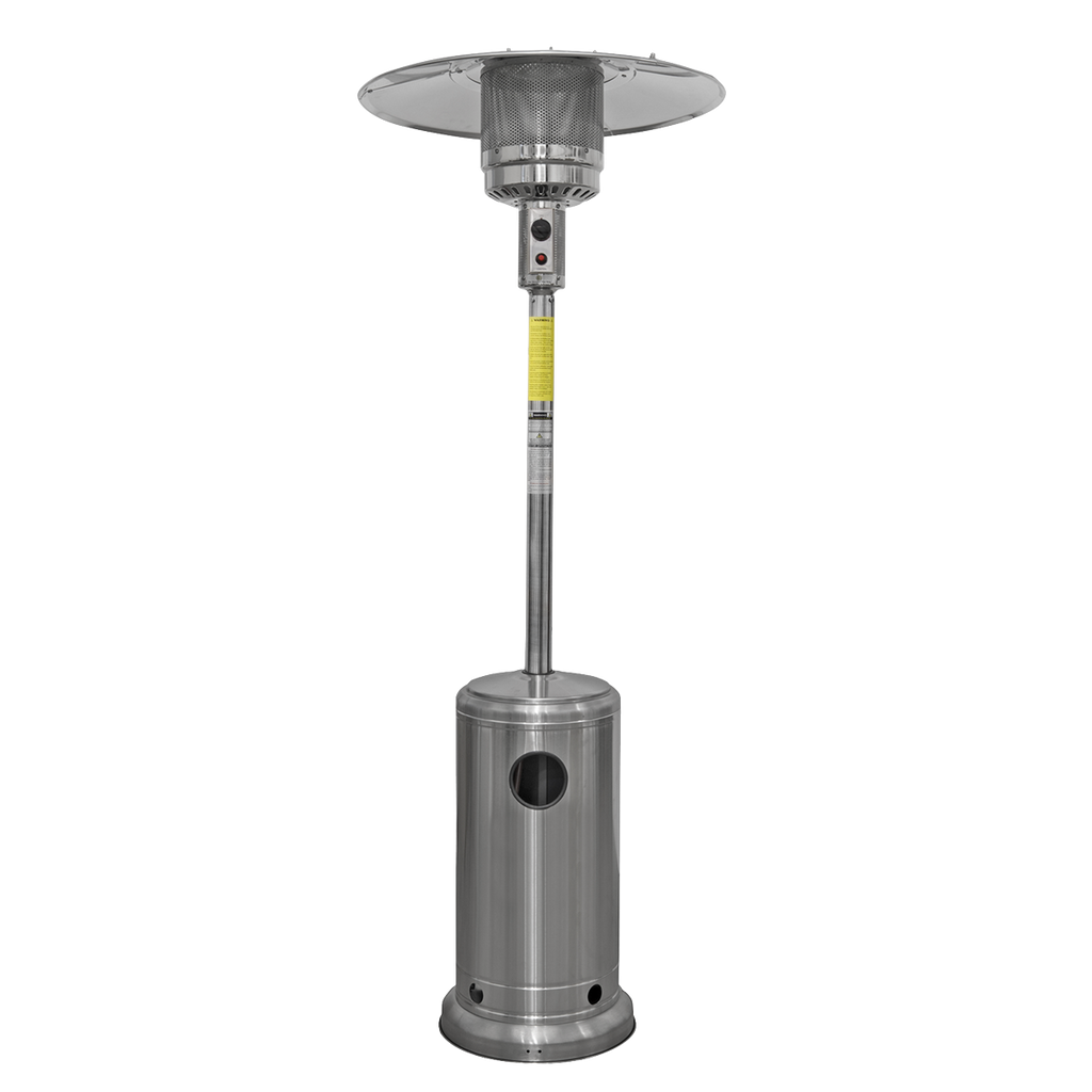 Dellonda Freestanding Outdoor Gas Patio Heater with Wheels 13kW - Stainless Steel DG2