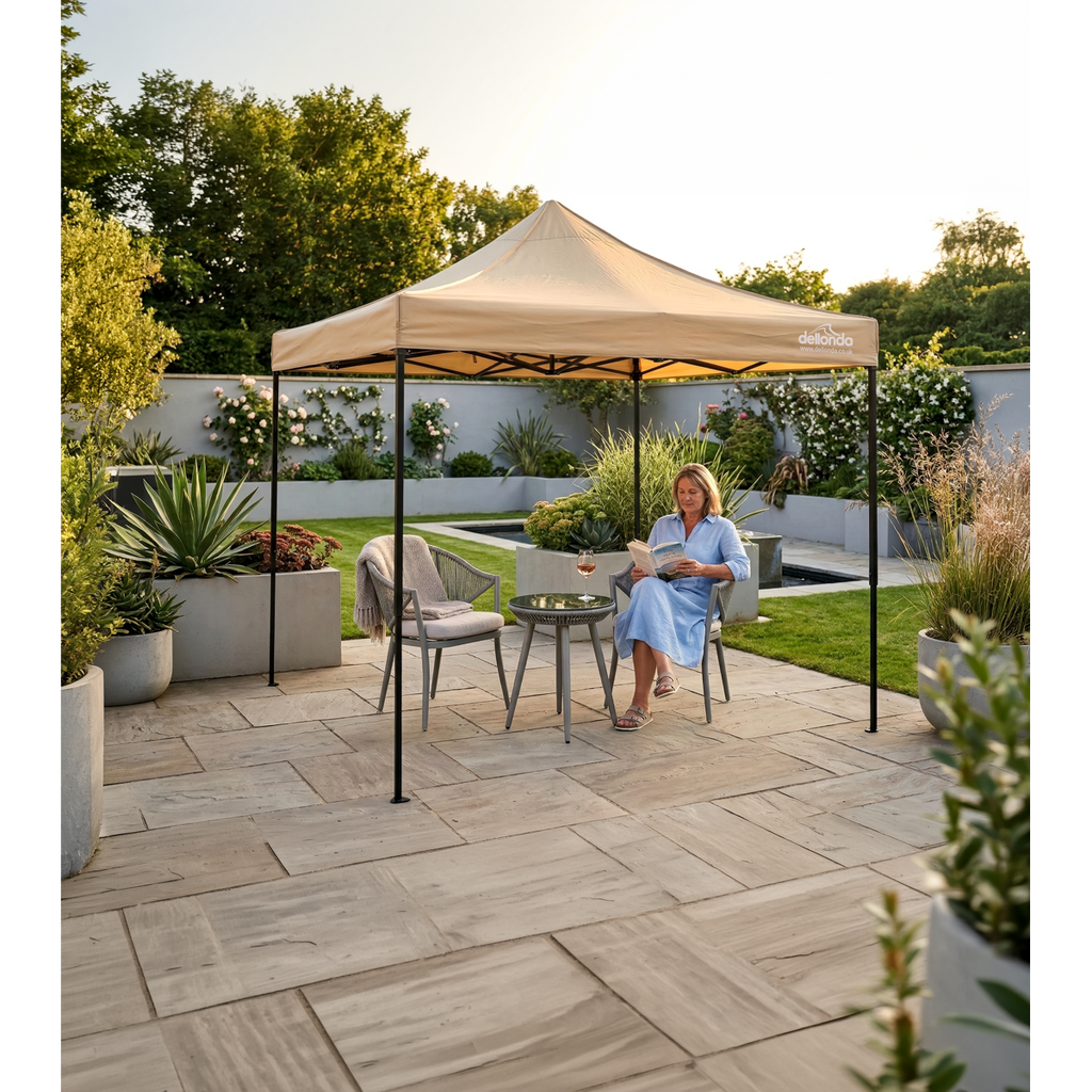 3x3m Pop-Up Gazebo Canopy with Water-Resistant Carry Bag, Stakes & Weight Bags - Beige DG304