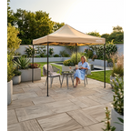 3x3m Pop-Up Gazebo Canopy with Water-Resistant Carry Bag, Stakes & Weight Bags - Beige DG304