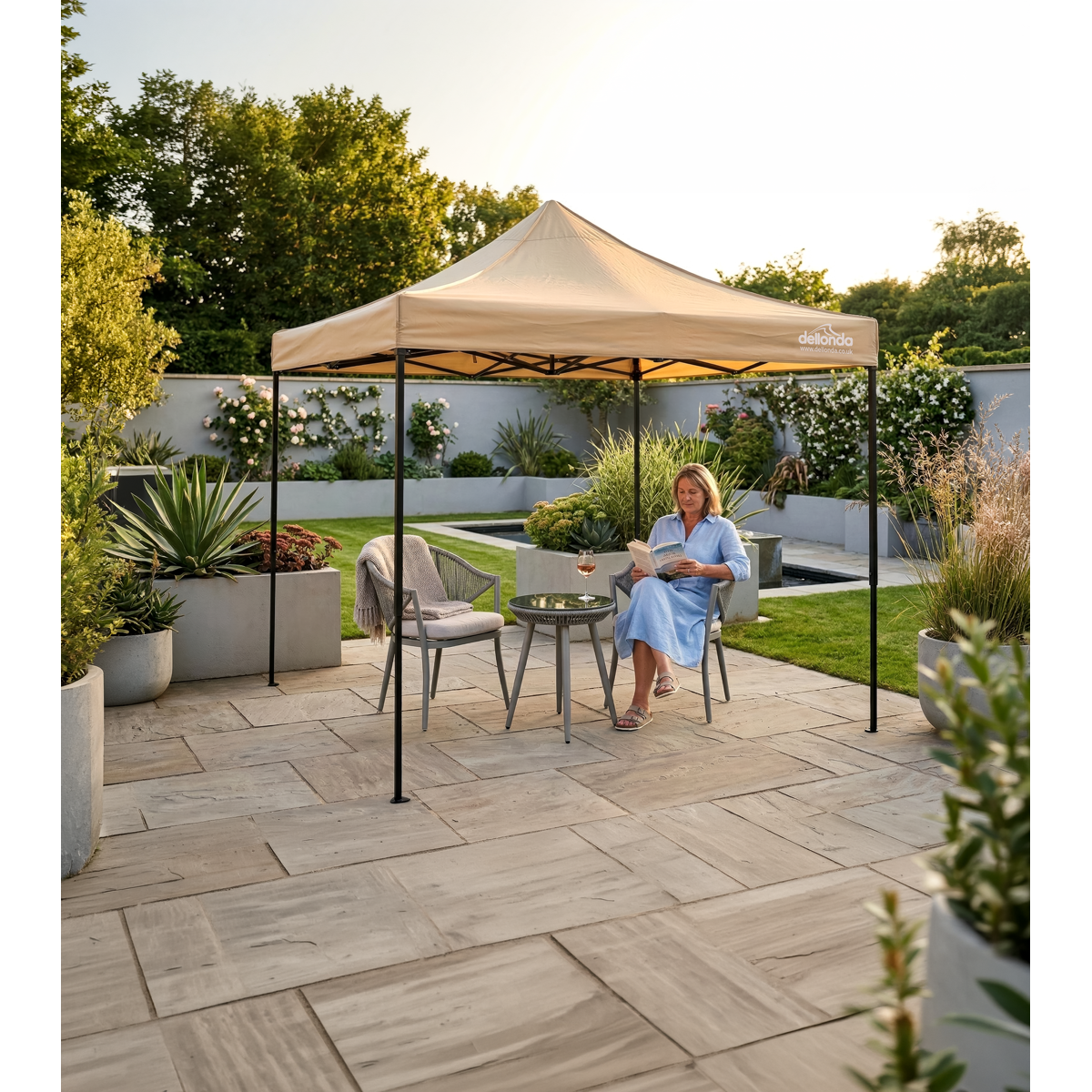 3x3m Pop-Up Gazebo Canopy with Water-Resistant Carry Bag, Stakes & Weight Bags - Beige DG304