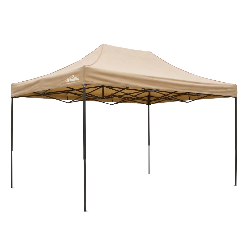 3x4.5m Pop-Up Gazebo Canopy with Water-Resistant Carry Bag, Stakes & Weight Bags - Beige DG305