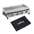 4 Burner Portable Gas Plancha with Warming Rack 10kW & Heavy Duty Cover DG311