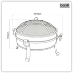 Dellonda Deluxe 2-in-1 Outdoor Fire Pit/Coffee Table 76cm - Antique Bronze Effect DG42