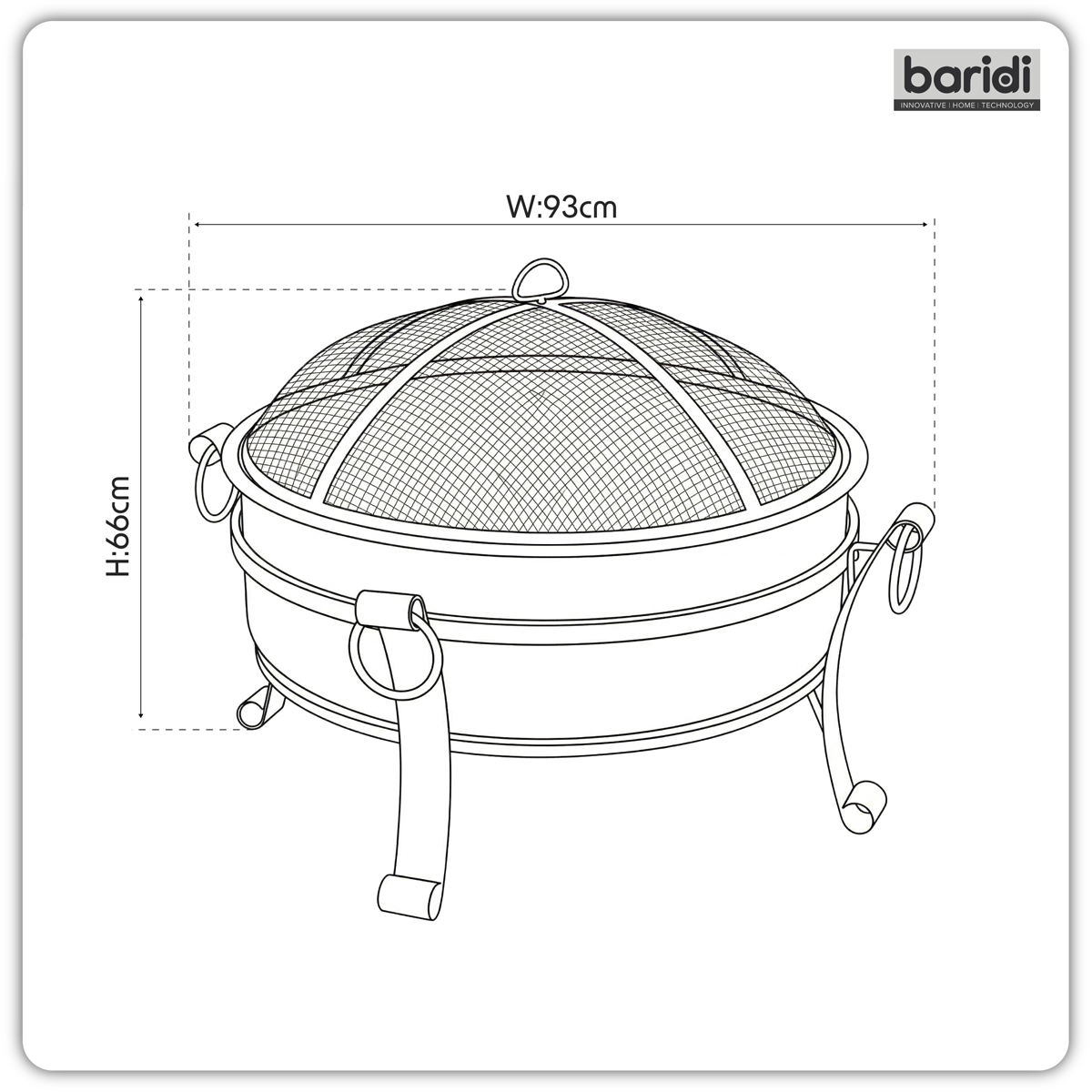 Dellonda Deluxe 2-in-1 Outdoor Fire Pit/Coffee Table 76cm - Antique Bronze Effect DG42