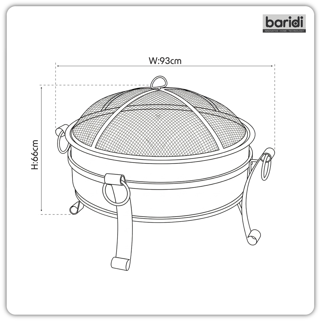 Deluxe 2-in-1 Outdoor Fire Pit/Coffee Table 76cm - Antique Bronze Effect DG42