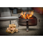 Dellonda Deluxe 2-in-1 Outdoor Fire Pit/Coffee Table 76cm - Antique Bronze Effect DG42