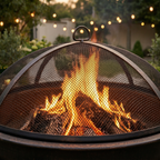 Dellonda Deluxe 2-in-1 Outdoor Fire Pit/Coffee Table 76cm - Antique Bronze Effect DG42