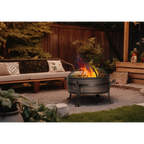 Dellonda Deluxe 2-in-1 Outdoor Fire Pit/Coffee Table 76cm - Antique Bronze Effect DG42
