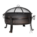Dellonda Deluxe 2-in-1 Outdoor Fire Pit/Coffee Table 76cm - Antique Bronze Effect DG42