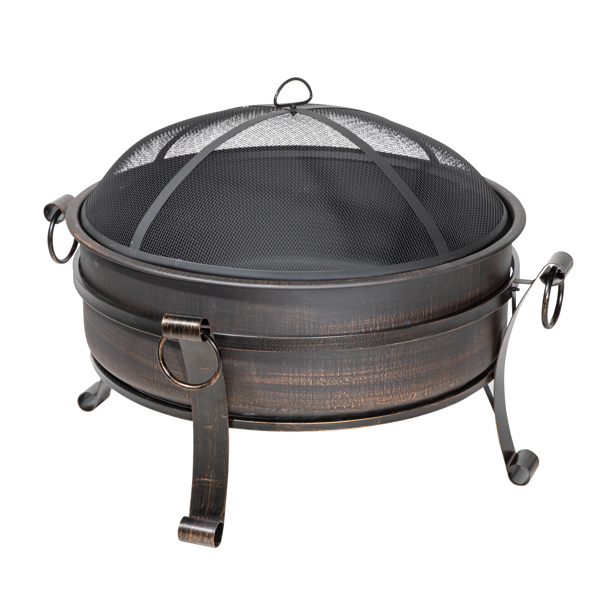 Dellonda Deluxe 2-in-1 Outdoor Fire Pit/Coffee Table 76cm - Antique Bronze Effect DG42