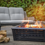 Square Outdoor Fire Pit 89cm - Black DG43