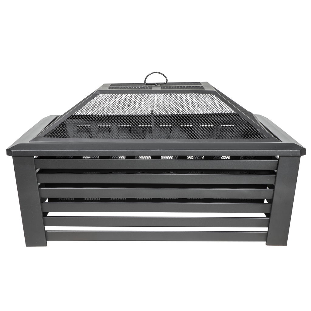 Square Outdoor Fire Pit 89cm - Black DG43