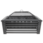 Square Outdoor Fire Pit 89cm - Black DG43