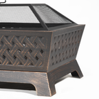 Rectangular Outdoor Fire Pit 89cm - Antique Bronze Effect DG44
