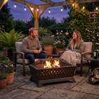 Rectangular Outdoor Fire Pit 89cm - Antique Bronze Effect DG44