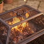 Rectangular Outdoor Fire Pit 89cm - Antique Bronze Effect DG44