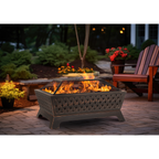 Rectangular Outdoor Fire Pit 89cm - Antique Bronze Effect DG44