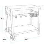 Plancha Trolley with Utensil Holder - Black DG45