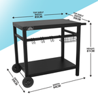 Plancha Trolley with Utensil Holder - Black DG45