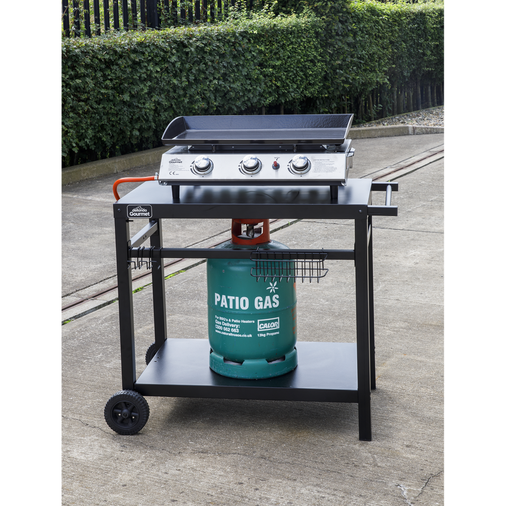 Plancha Trolley with Utensil Holder - Black DG45