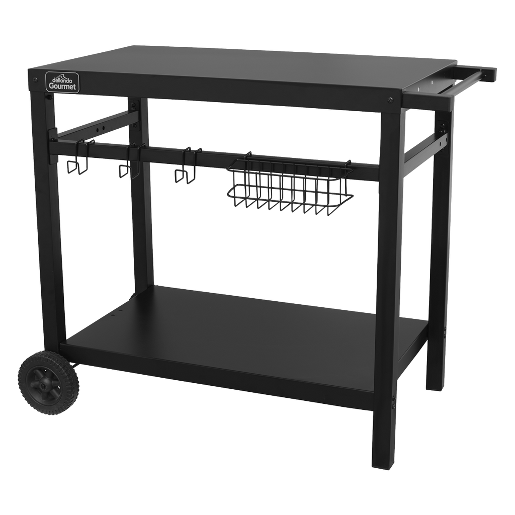 Plancha Trolley with Utensil Holder - Black DG45