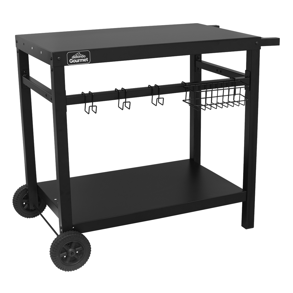 Plancha Trolley with Utensil Holder - Black DG45
