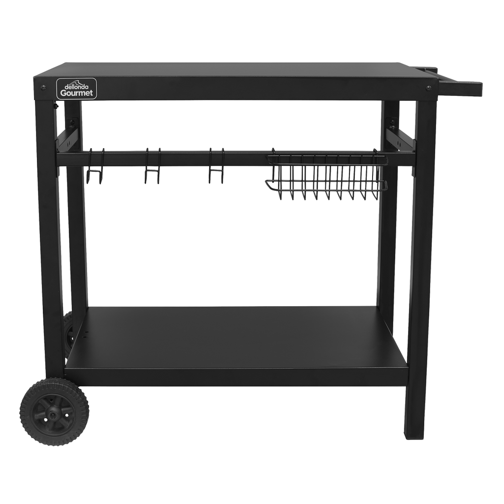 Plancha Trolley with Utensil Holder - Black DG45