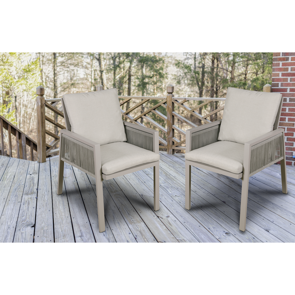 Fusion Garden/Patio Dining Chairs with Armrests 6pc - Light Grey DG49