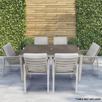 Fusion Garden/Patio Dining Chairs with Armrests 6pc - Light Grey DG49