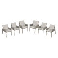 Fusion Garden/Patio Dining Chairs with Armrests 6pc - Light Grey DG49