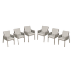 Fusion Garden/Patio Dining Chairs with Armrests 6pc - Light Grey DG49