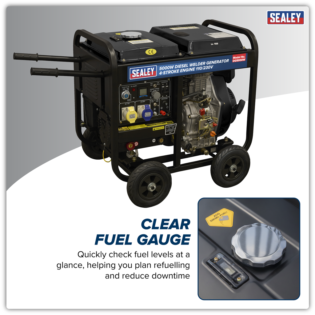 5000W Diesel Welder Generator 4-Stroke Engine 110/230V DG5000W