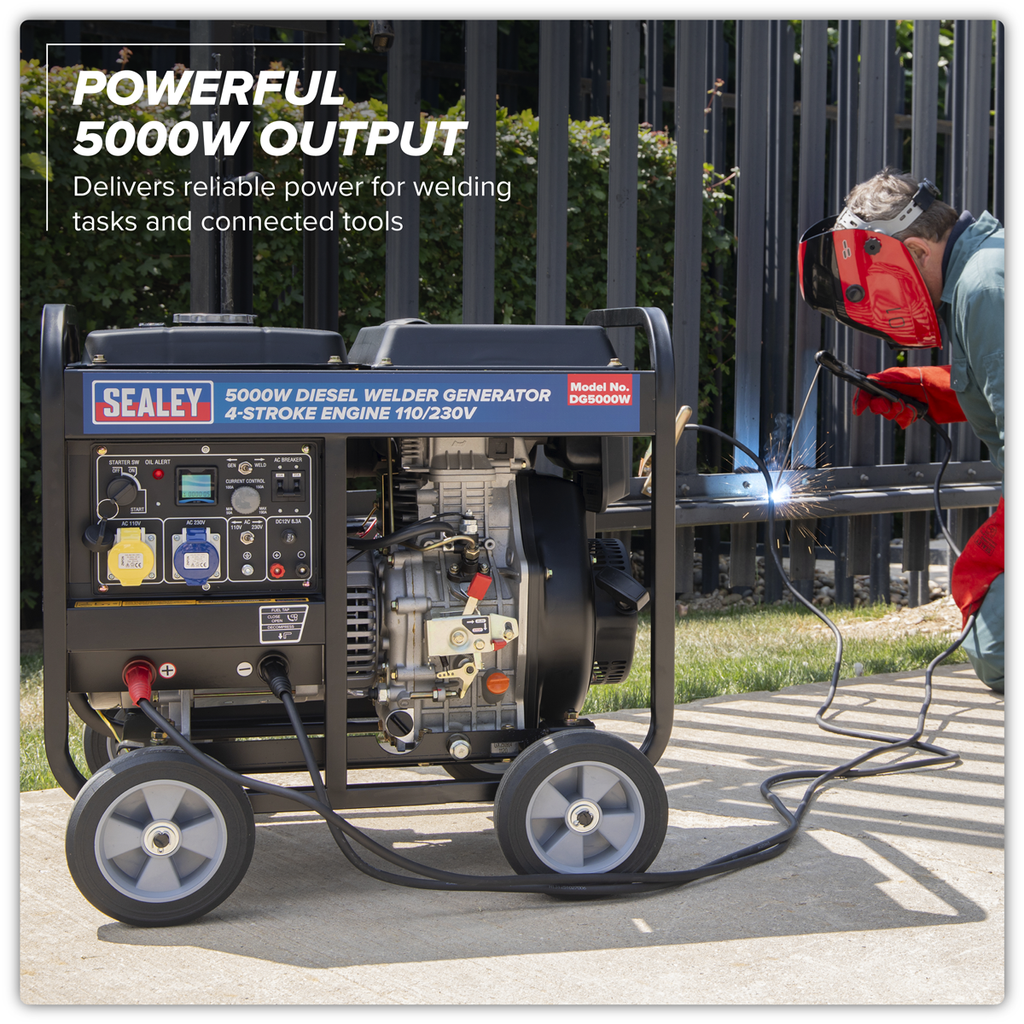 5000W Diesel Welder Generator 4-Stroke Engine 110/230V DG5000W