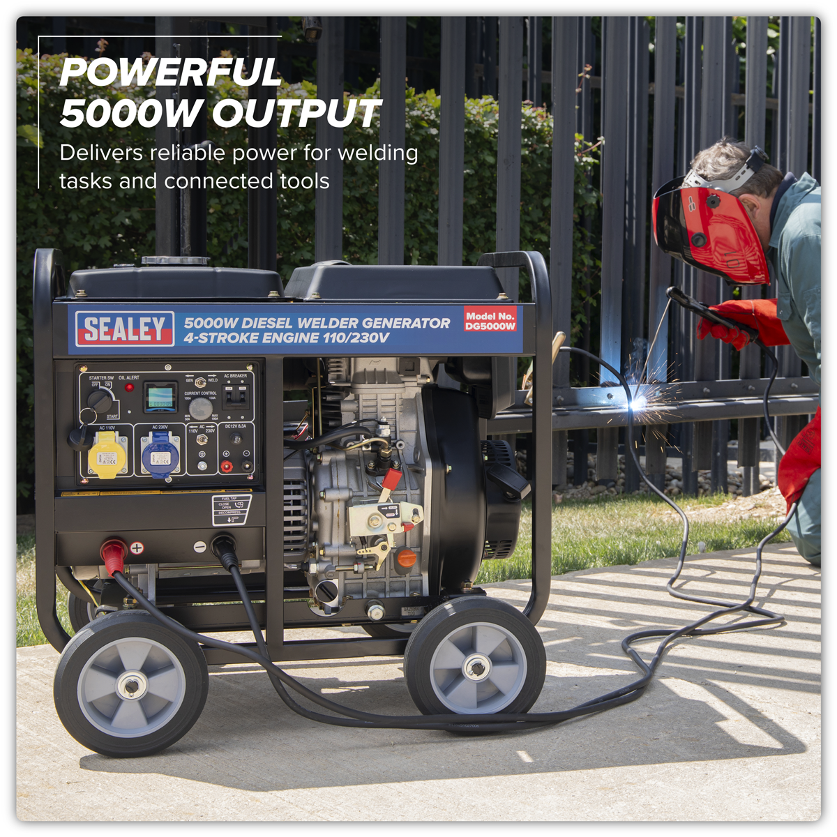 5000W Diesel Welder Generator 4-Stroke Engine 110/230V DG5000W
