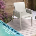 Fusion Garden/Patio Dining Chairs with Armrests 4pc - Light Grey DG50