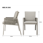 Fusion Garden/Patio Dining Chairs with Armrests 4pc - Light Grey DG50