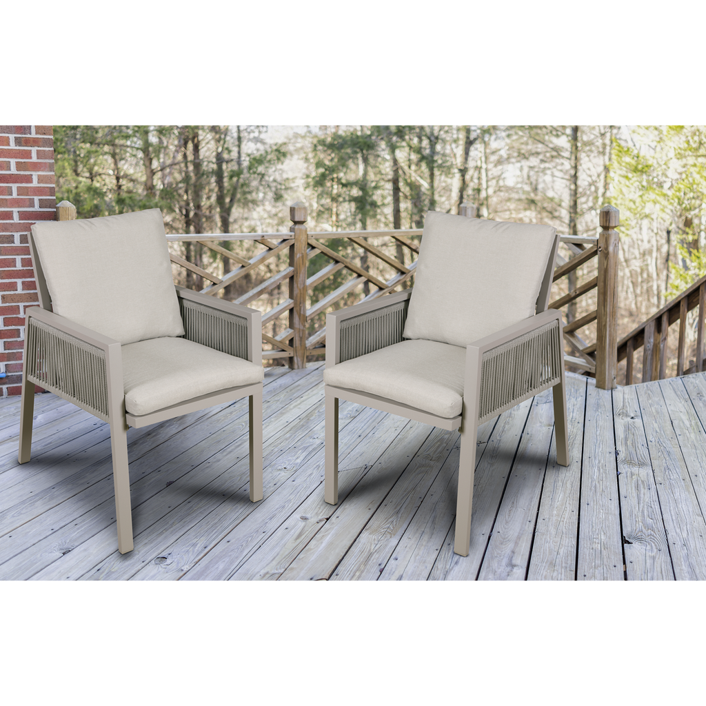 Fusion Garden/Patio Dining Chairs with Armrests 4pc - Light Grey DG50