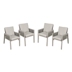 Fusion Garden/Patio Dining Chairs with Armrests 4pc - Light Grey DG50