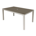 Fusion Aluminium Garden Dining Table with Tempered Glass & Parasol Hole - Light Grey DG51