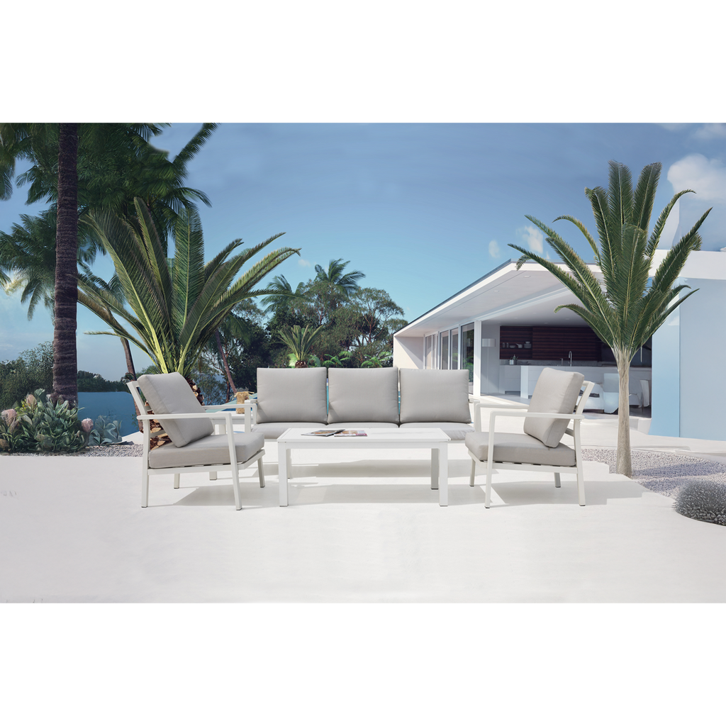Kyoto Aluminium Outdoor Sofa & Coffee Table Set 4pc DG52